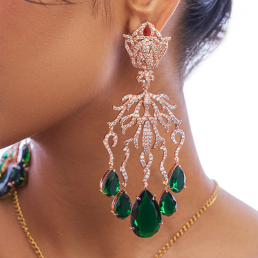 Celestial Love Earrings - Emerald